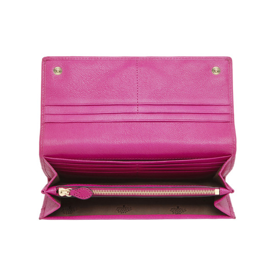 Mulberry Continental Wallet Mulberry Pink Glossy Goat - Click Image to Close