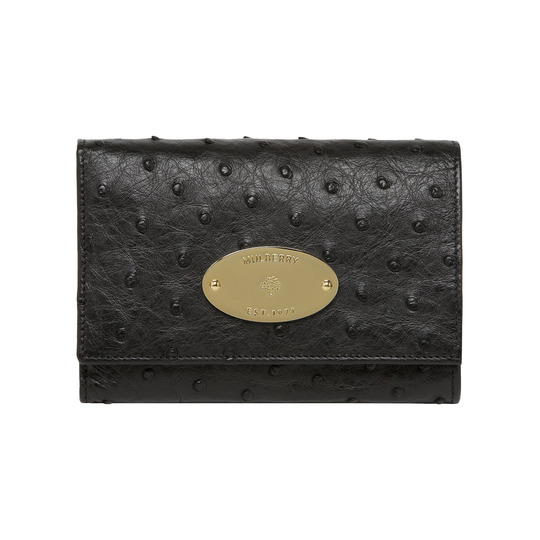 Mulberry French Purse Black Ostrich - Click Image to Close
