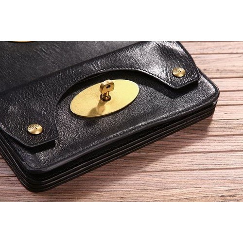 Mulberry 312a Natural Leather Purses Black - Click Image to Close