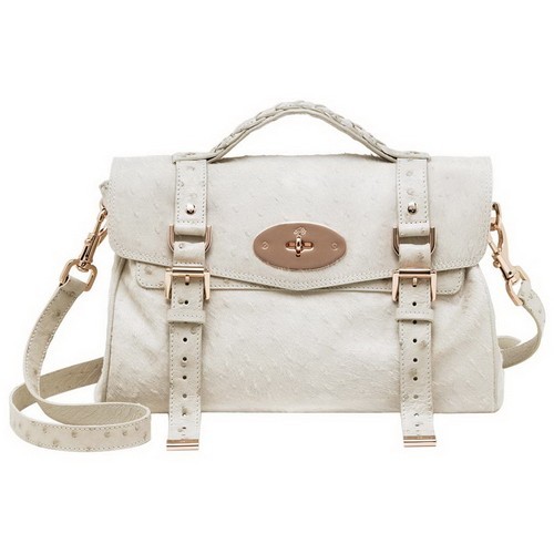 Mulberry Alexa Bag Ostrich Leather White - Click Image to Close