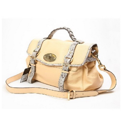 Mulberry Alexa Bag With Snake Strap Beige - Click Image to Close