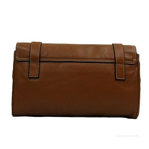 Mulberry Alexa Clutch Natural Leather Chocolate - Click Image to Close