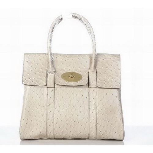 Mulberry Bayswater Ostrich 7027_389 Beige Bag - Click Image to Close