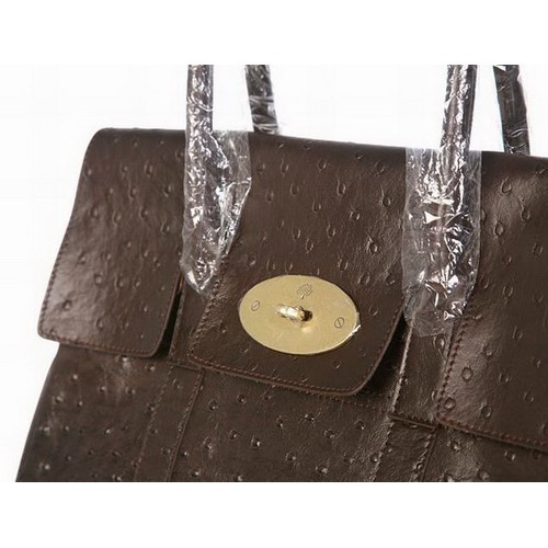Mulberry Bayswater Ostrich 7027_389 Coffee Bag - Click Image to Close