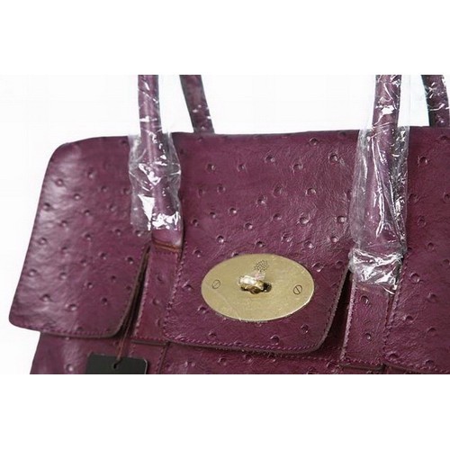 Mulberry Bayswater Ostrich 7027_389 Purple Bag - Click Image to Close