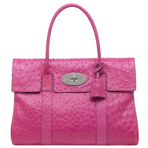 Mulberry Bayswater Ostrich Hot Fuchsia - Click Image to Close