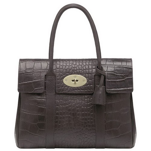 Mulberry Bayswater Printed Leather Chocolate - Click Image to Close