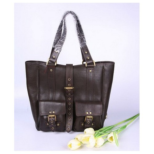 Mulberry Beatrice Tote Black Waxed 7224 Dark Coffee - Click Image to Close