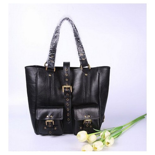 Mulberry Beatrice Tote Black Waxed 7224 Nubuck Leather - Click Image to Close