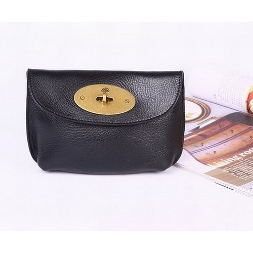 Mulberry Calfskin Clutch Bags 8587 Black - Click Image to Close