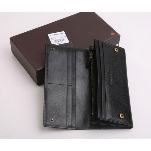 Mulberry Continental Natural Leather Wallet 8541-342 Black - Click Image to Close