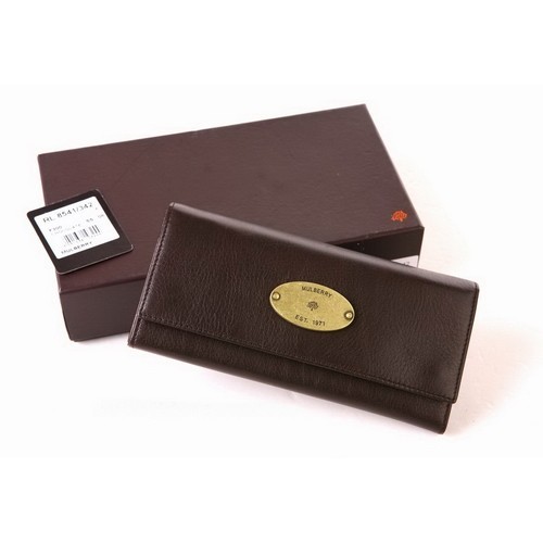 Mulberry Continental Natural Leather Wallet 8541-342 Chocolate - Click Image to Close