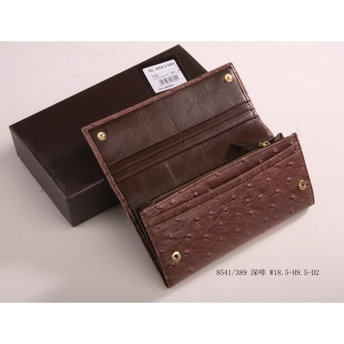 Mulberry Continental Ostrich Leather Wallet 8541-342 Chocolate - Click Image to Close