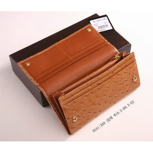 Mulberry Continental Ostrich Leather Wallet 8541-342 Oak - Click Image to Close