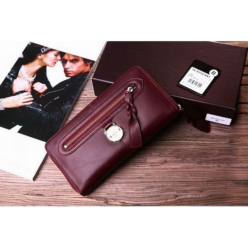 Mulberry Cow Leather Long Bordeaux Wallet 8392-342 - Click Image to Close