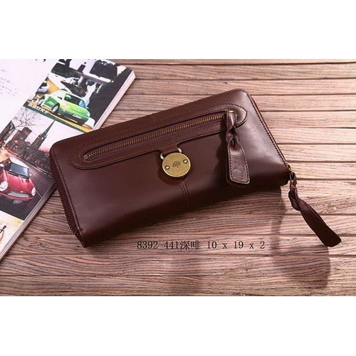 Mulberry Cow Leather Long Chocolate Wallet 8392-342 - Click Image to Close