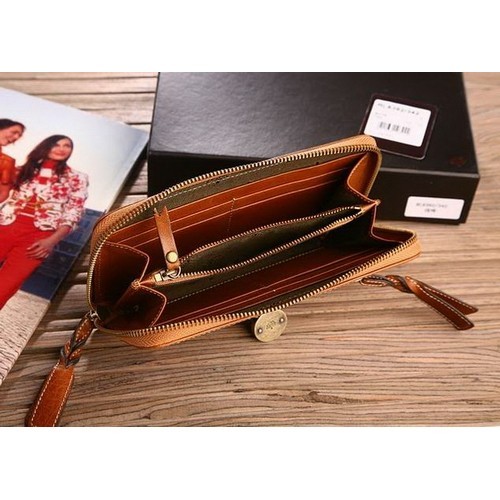 Mulberry Cow Leather Long Oak Wallet 8392-342 - Click Image to Close