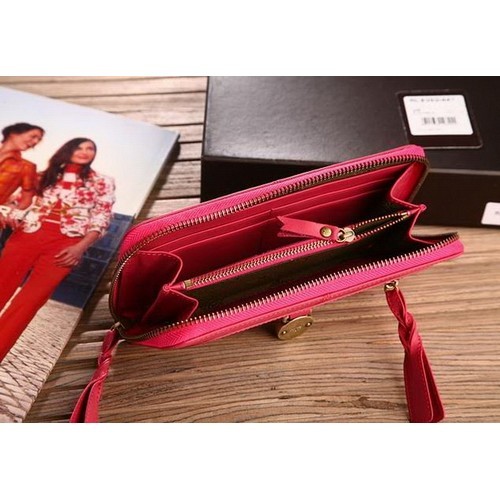 Mulberry Cow Leather Long Pink Wallet 8392-342 - Click Image to Close