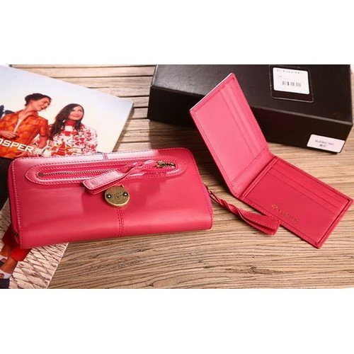 Mulberry Cow Leather Long Pink Wallet 8392-342 - Click Image to Close