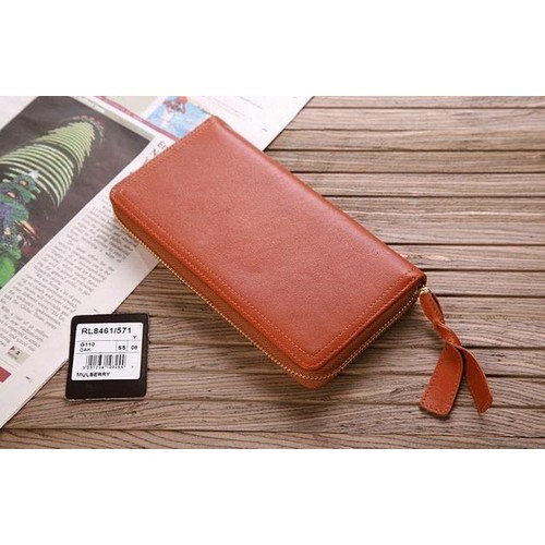 Mulberry Cow Leather Long Wallet 8461-571 Oak - Click Image to Close