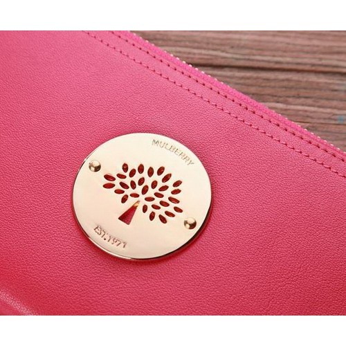 Mulberry Cow Leather Long Wallet 8461-571 Pink - Click Image to Close