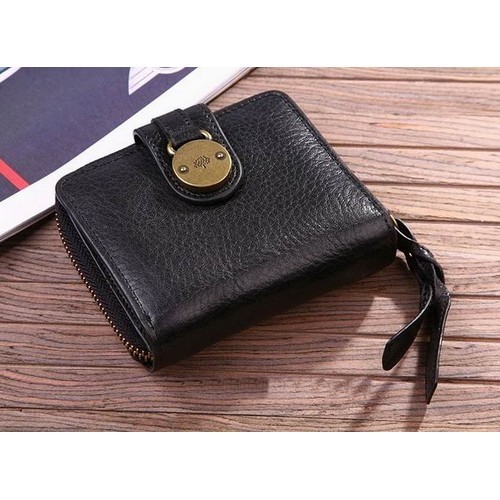 Mulberry Cow Leather Short Men Black Wallet 8306-441 - Click Image to Close