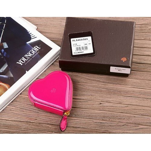 Mulberry Heart Pink Patent Leather Wallet 8469-569 - Click Image to Close