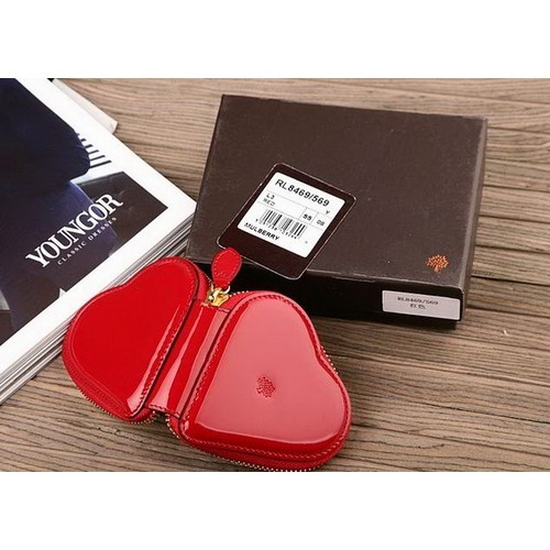 Mulberry Heart Red Patent Leather Wallet 8469-569 - Click Image to Close