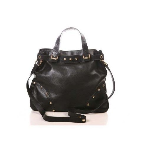 Mulberry Lizzie Tote Bag Natural Leather Black - Click Image to Close