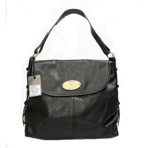 Mulberry Lock Hobo Shoulder Bag Black - Click Image to Close