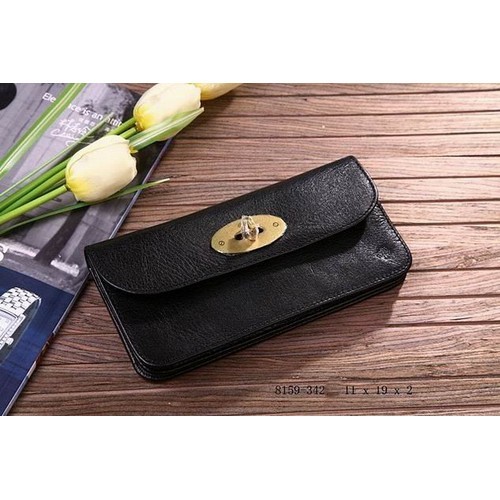 Mulberry Long Clip Black Natural Leather Purse 8159-342 - Click Image to Close