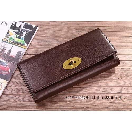 Mulberry Long Wallet Glazed Goat Leather Dark Coffee 8253-342 - Click Image to Close