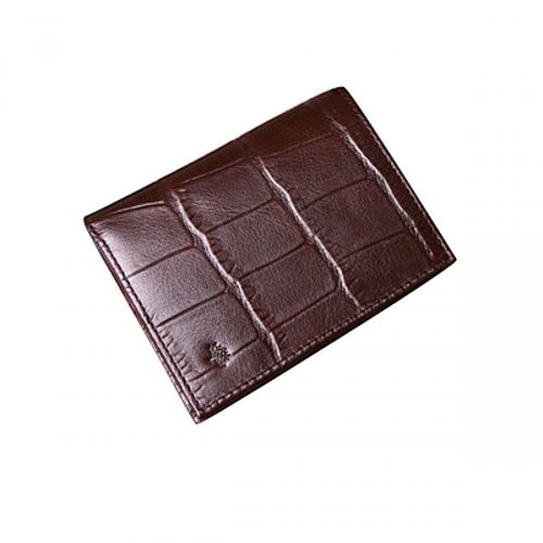 Mulberry Men Mini Tri Fold Printed Leathers Wallet Chocolate - Click Image to Close