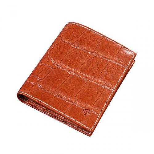 Mulberry Men Mini Tri Fold Printed Leathers Wallet Oak - Click Image to Close