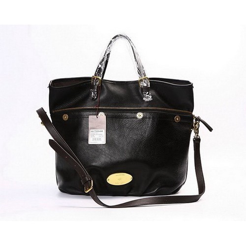 Mulberry Mitzy Tote Pebbled Leather Black Bag 7333 - Click Image to Close