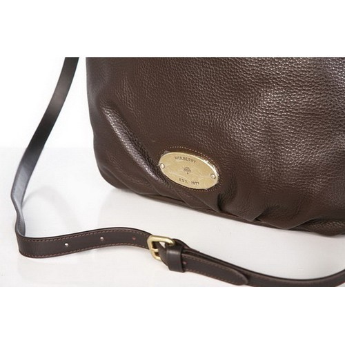 Mulberry Mitzy Tote Pebbled Leather Chocolate Bag 7333 - Click Image to Close
