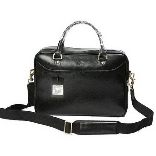 Mulberry Oliver Briefcase Natural Leather Black - Click Image to Close