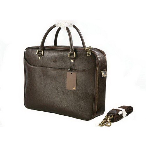 Mulberry Oliver Briefcase Natural Leather Chocolate - Click Image to Close