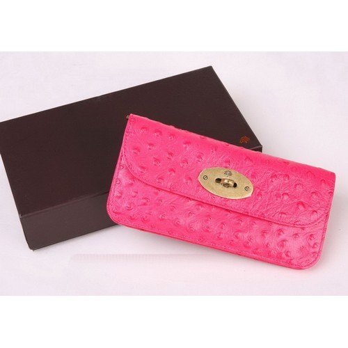 Mulberry Ostrich Grain Wallet 8854-389 Red - Click Image to Close