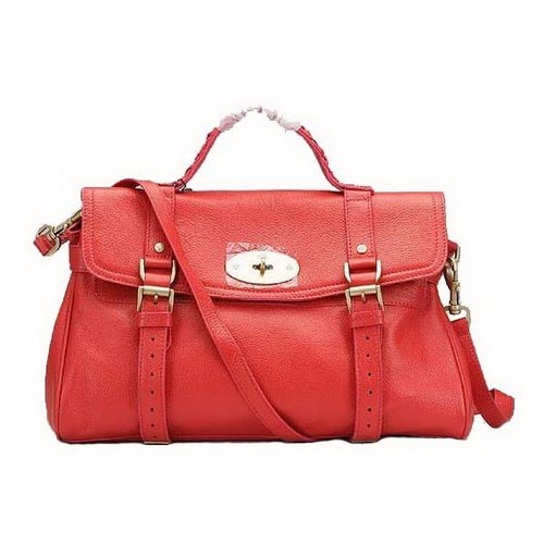Mulberry Oversized Alexa Bag Natual Leather Red - Click Image to Close