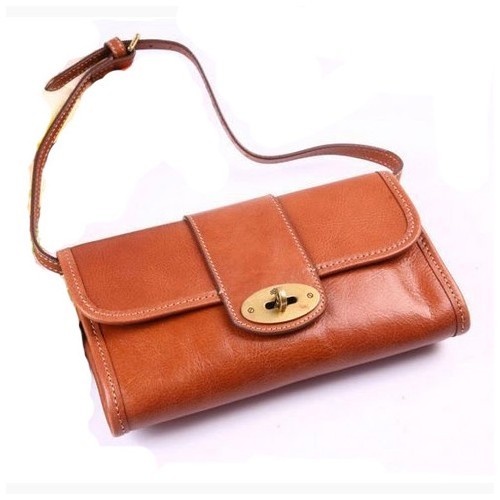 Mulberry Party Clutch Bag Natural Leather Oak - Click Image to Close