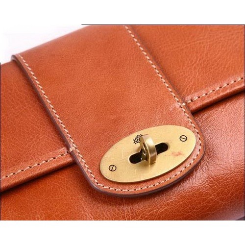 Mulberry Party Clutch Bag Natural Leather Oak - Click Image to Close