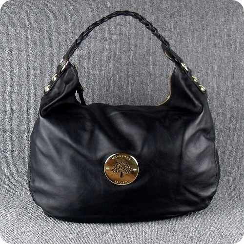 Mulberry Pebbled Mitzy Hobo Tote Bag Leather Black - Click Image to Close