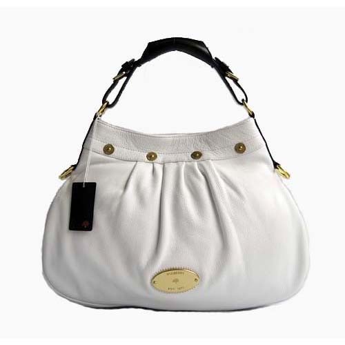 Mulberry Pebbled Mitzy Hobo Tote Bag White - Click Image to Close