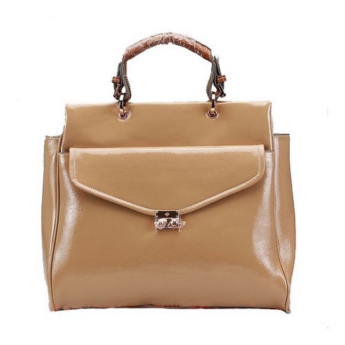 Mulberry Polly Push Lock Tote Bag Apricot - Click Image to Close