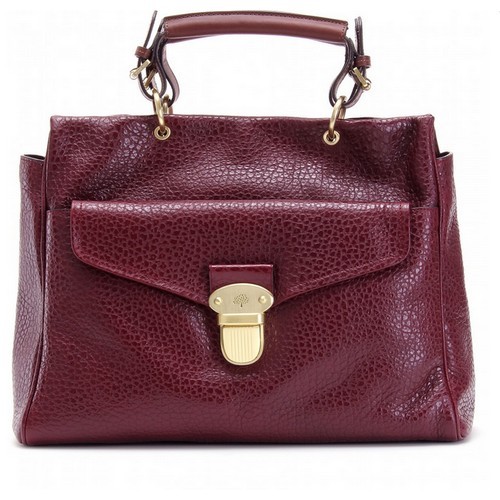Mulberry Polly Push Lock Tote Bag Purple - Click Image to Close