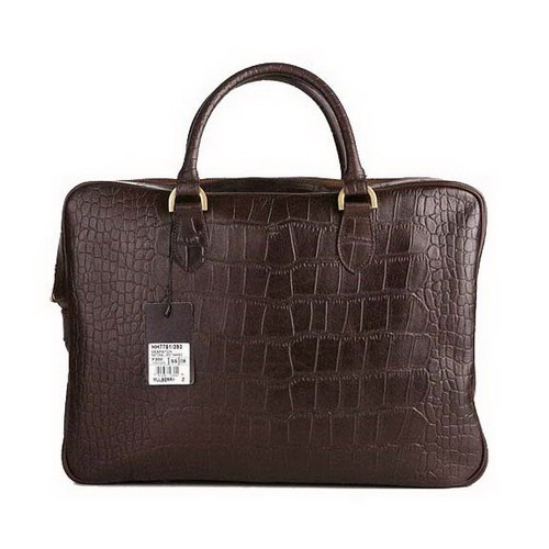 Mulberry Tony Briefcase Printed Leather Chocolate - Click Image to Close