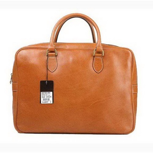 Mulberry Tony Briefcases Natural Leather Oak - Click Image to Close