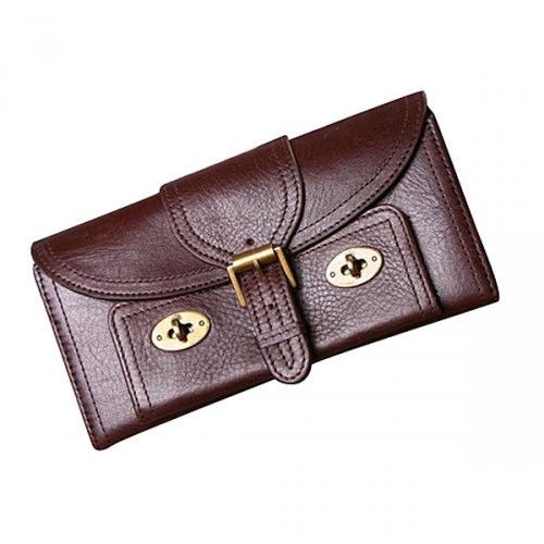 Mulberry Women 16 Card Lizzie Purses Chocolate - Click Image to Close