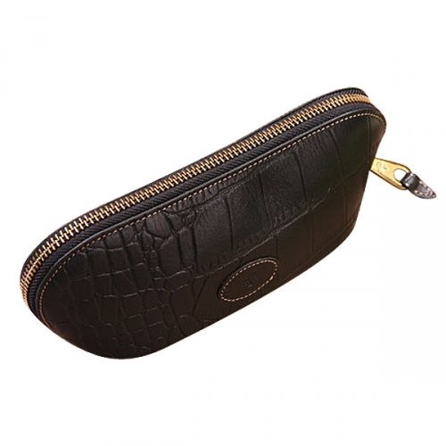 Mulberry Zip Around Printed Leathers Purses Black - Click Image to Close